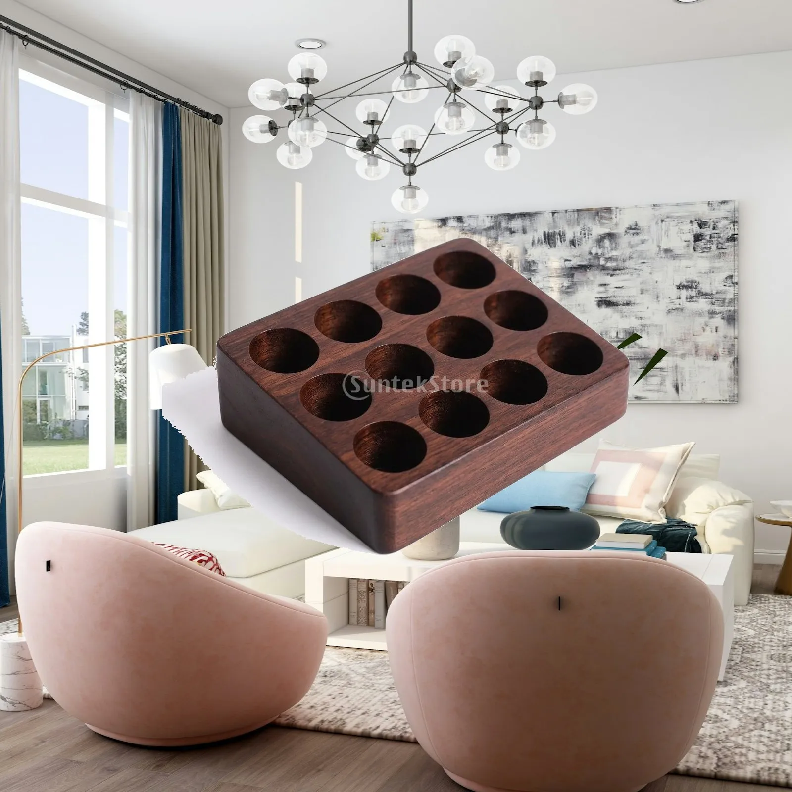 Essential Oil Storage Rack Ebony Wood Organizer for Office Aroma Diffuser Shelf