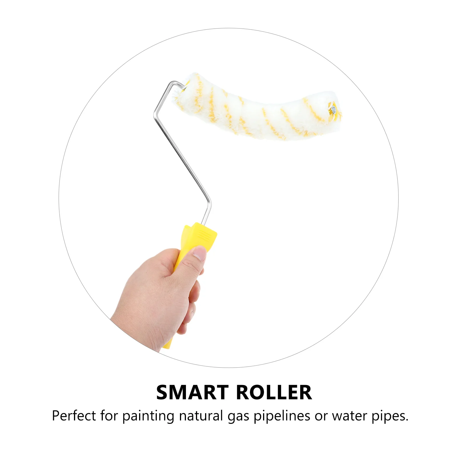 

7 Wheels Tube Paint Roller Lightweight Easy Grip for Scaffolding Pipeline DIY Projects Multi Wheels Painting Roller Brush Refill