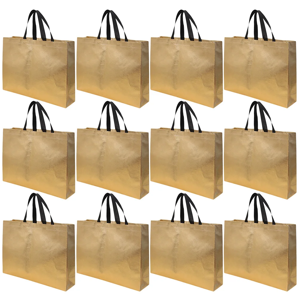 

12 Pcs Gift Bags Shopping Tote Large Capacity H held Shoulder Bag Fabric Pouch Reusable Storage Outdoor Women Party