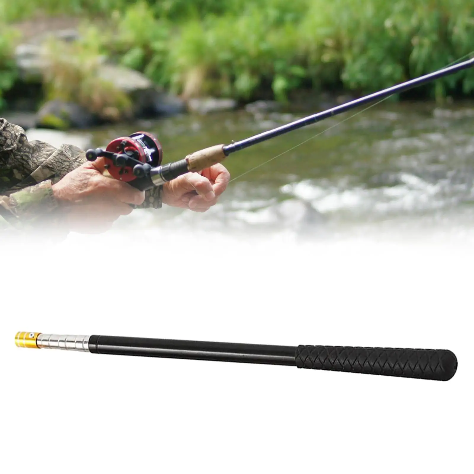 Retractable Fishing Rod Pole Stainless Steel Telescoping Fishing Net Pole 8mm Interface for Ice Scoops Easily Install Portable