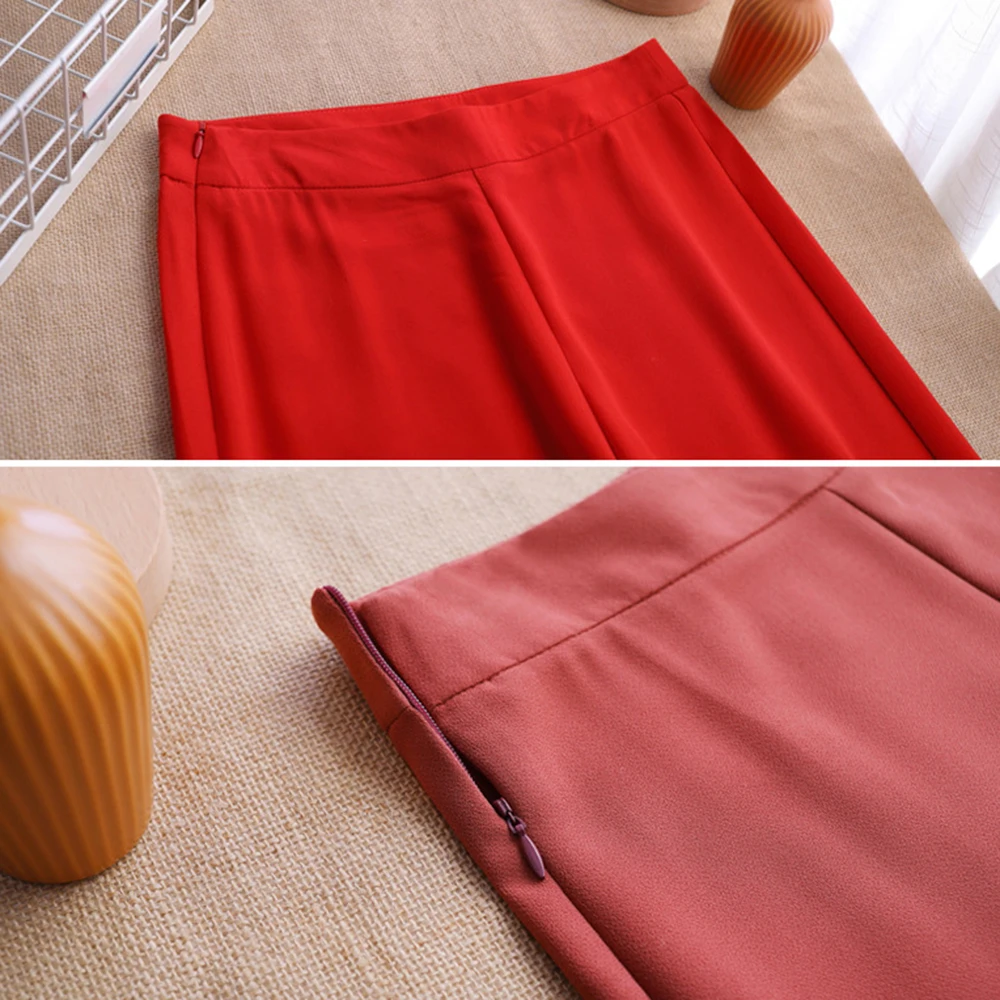 Women\'s Wide Leg Chiffon Flat Thin Summer Baggy Loose Trousers High Waist White Red Pants Oversize M 6XL Dropshipping