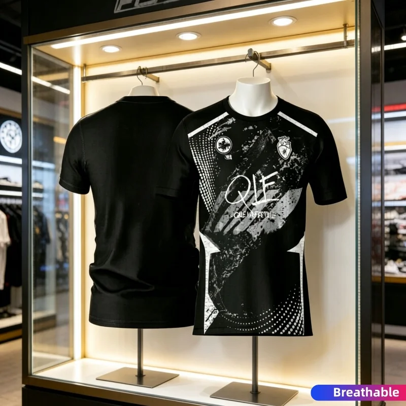 2026 Sommer Familien-Matching Mode QLF Fußballtrikot Atmungsaktive Kurzarm-Sportbekleidung Herren Freizeit-T-Shirt Eltern-Kind – Detail 2
