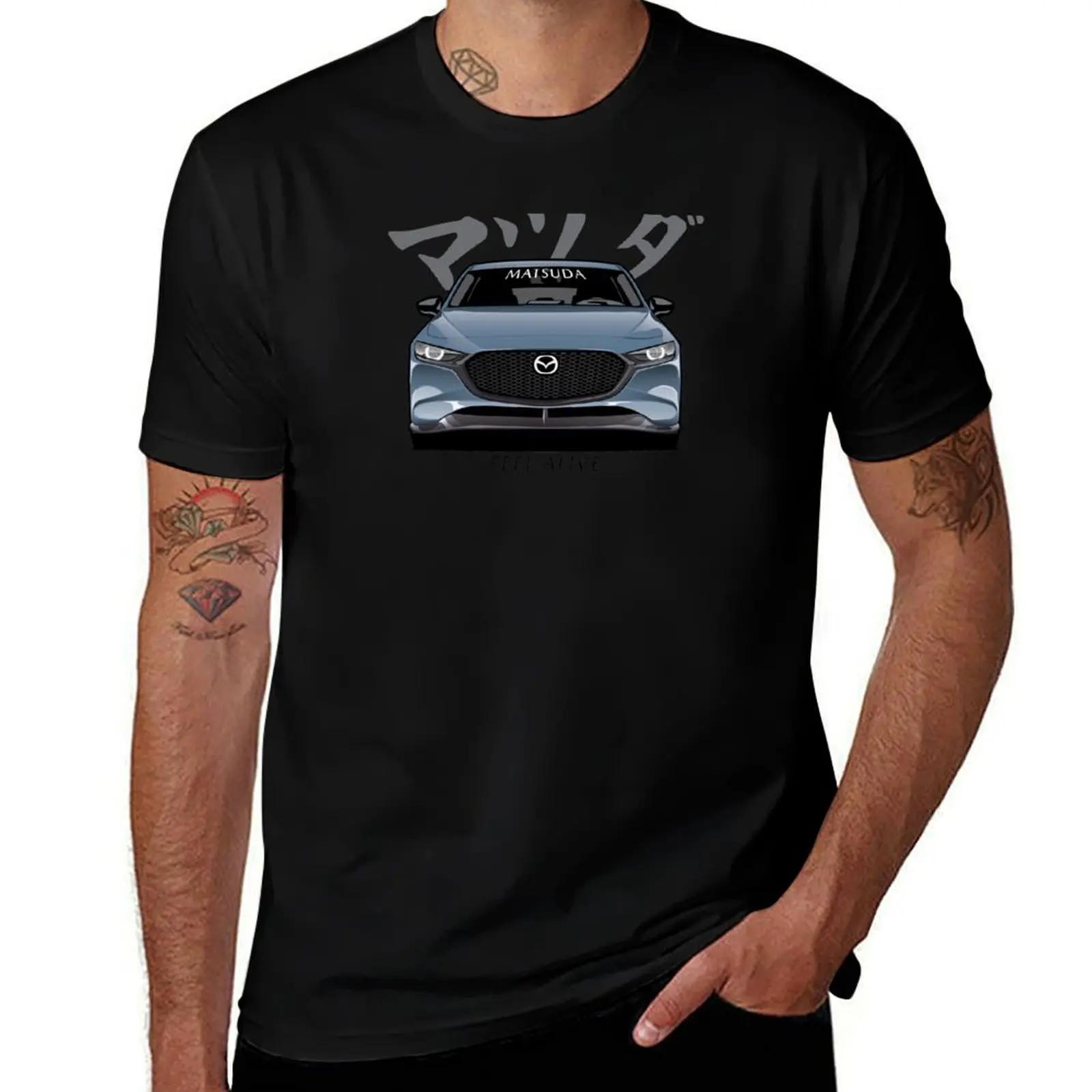 Mazda Feel Alive T-Shirt blau Archiv schlicht lustige Geschenke lustige T-Shirts für Männer