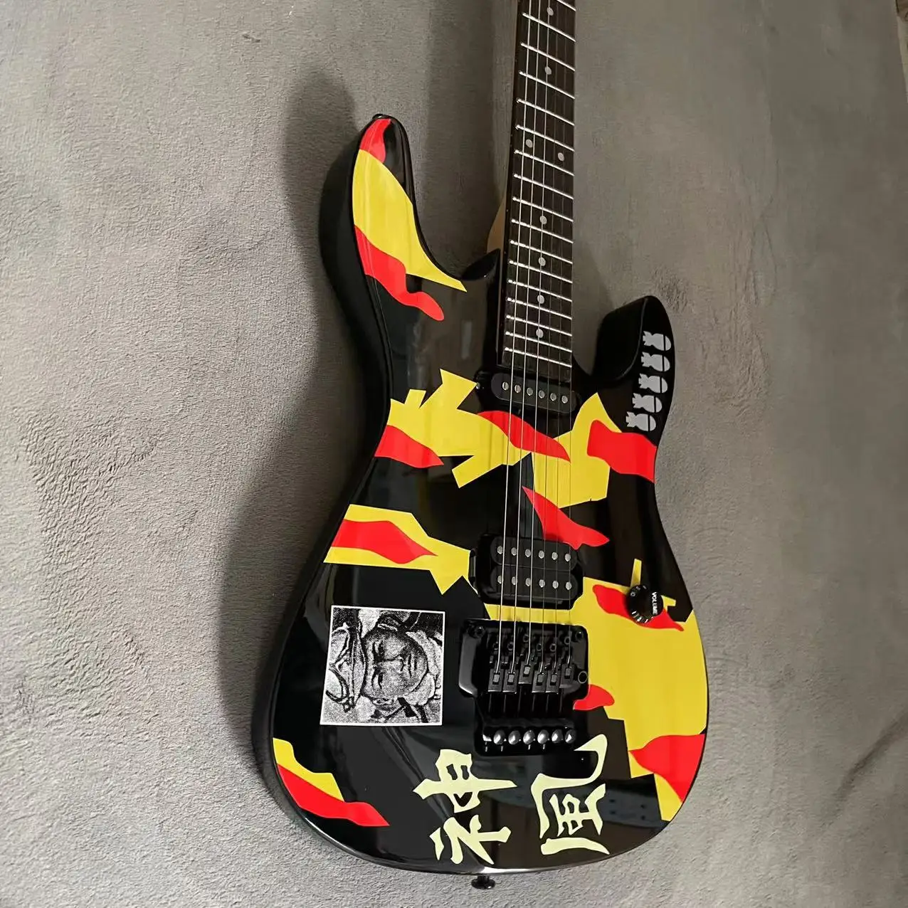 Guitar 6-chord hand-painted electric guitar, hand-painted color body, factory real photo, in stock, order immediately shipped