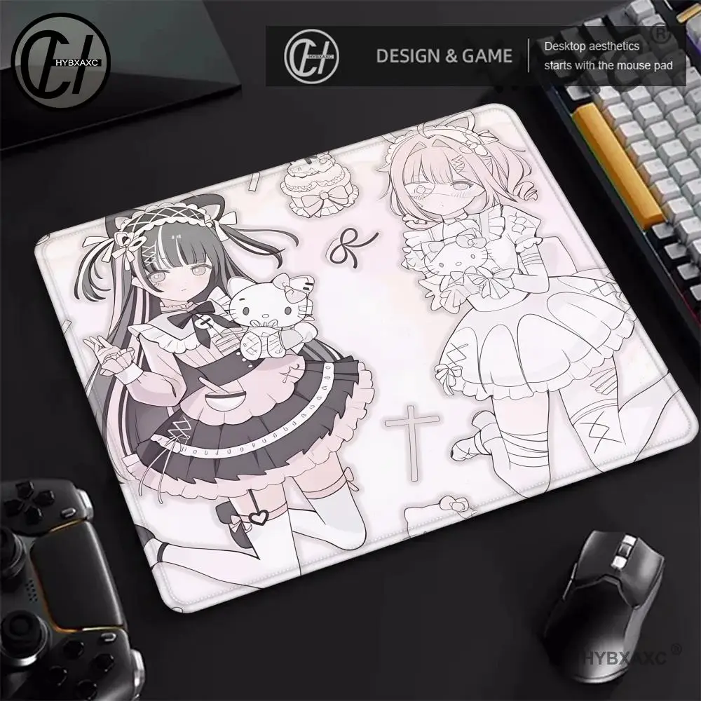 

HYBXAXC Ins Style Japanese Vintage Mouse Pad Angel Girl MousePad Computer Mouse Pad Cute Pink Anime Office Desktop Mouse Pad