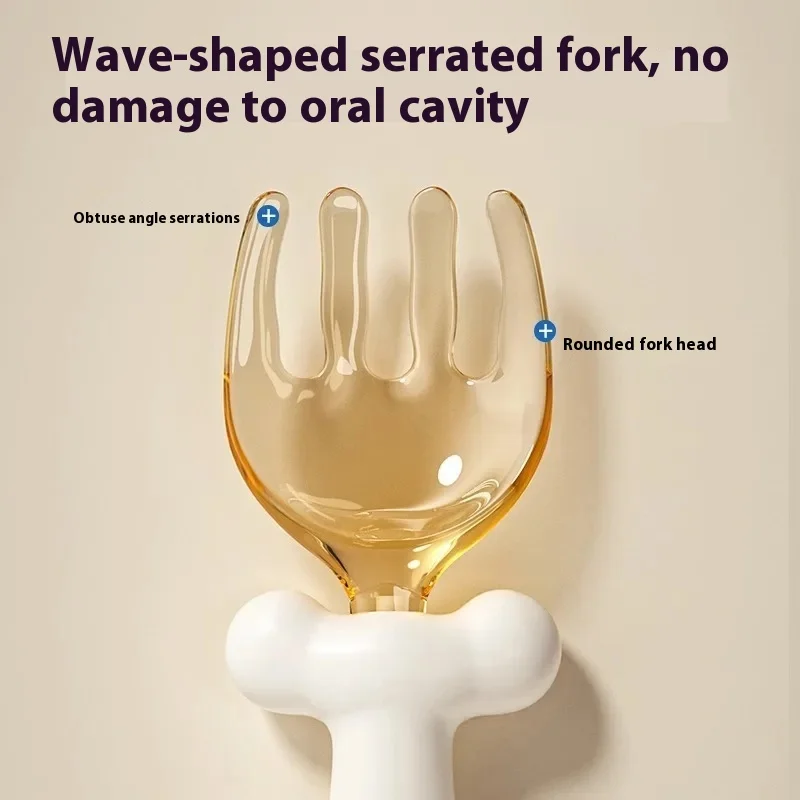 ملعقة أطفال مرنة شوكة قابلة للانحناء مقاومة للحرارة أدوات تغذية ذاتية لتعلم تناول الطعام للأطفال الصغار مجموعة تدريب الفطام #4