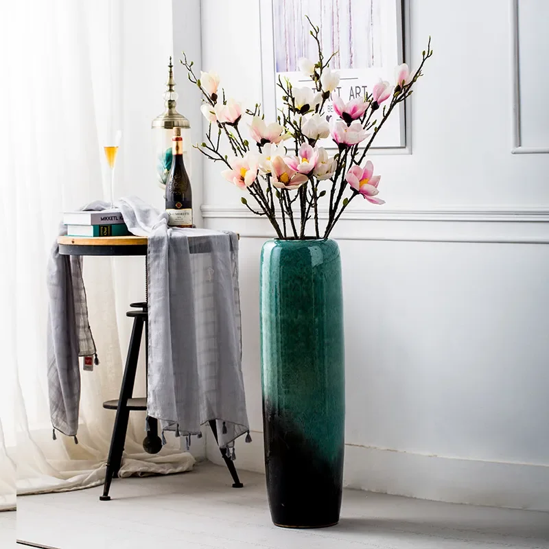 for Jingdezhen European Style Ceramic Floor to Ceiling Large Vase Living Room Modern Simple Flower Arrangement Dried Flower