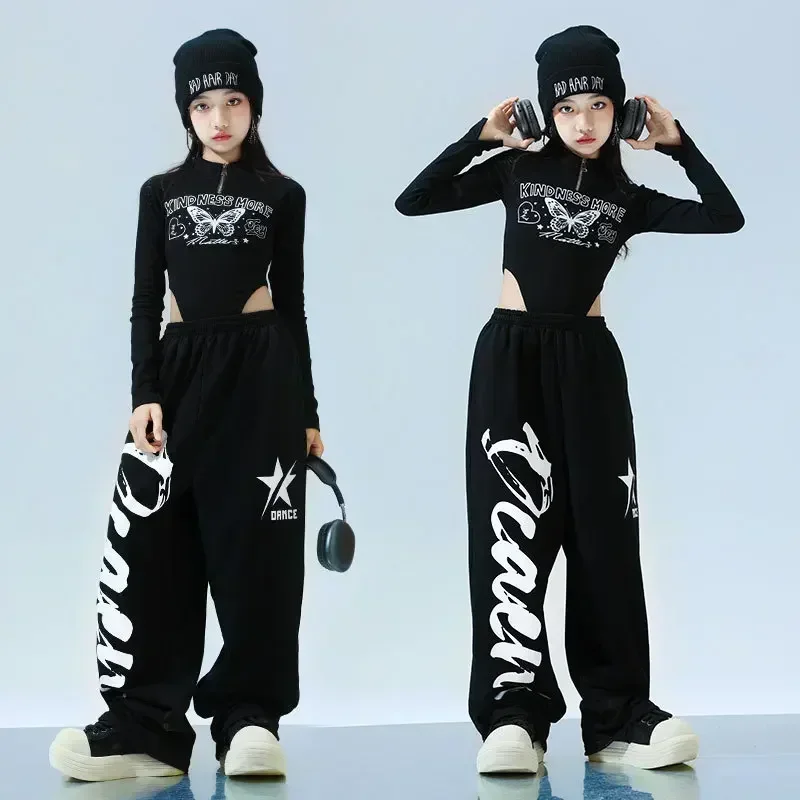 Сценические костюмы для джазовых танцев для девочек, танец в стиле хип-хоп, костюмы для репетиции черлидинга для девочек, блестящие костюмы для выступлений, 10-14 лет