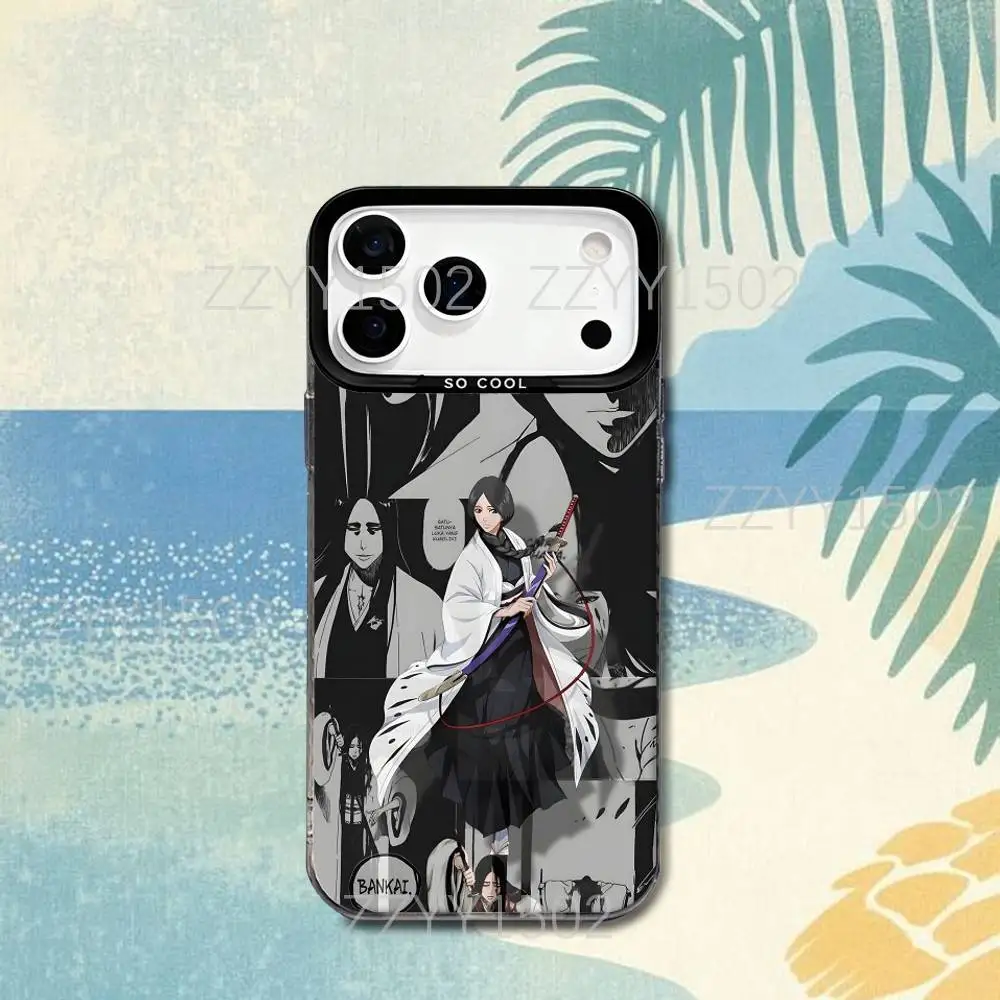 우노하나 레츠 블리치S 아이폰 17,16,15,14,13,12,X,8,Pro,Max,Plus,SE4,Air,Mini용 HD 블랙 IMD 무광 폰 케이스