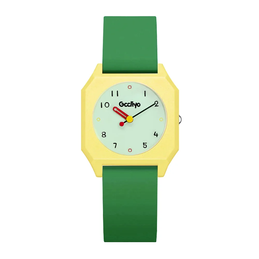 New Fashion Candy-colored Silicone Watch with Waterproof Large Dial Women's Watch Japanese Movement Quartz Clock for Girls