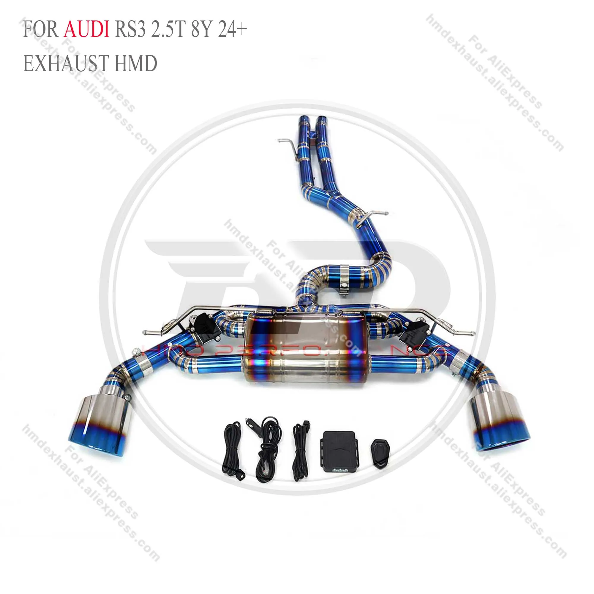 

HMD Titanium Exhaust System Performance Catback for AUDI RS3 2.5T 8Y 24+ Muffler With Valve