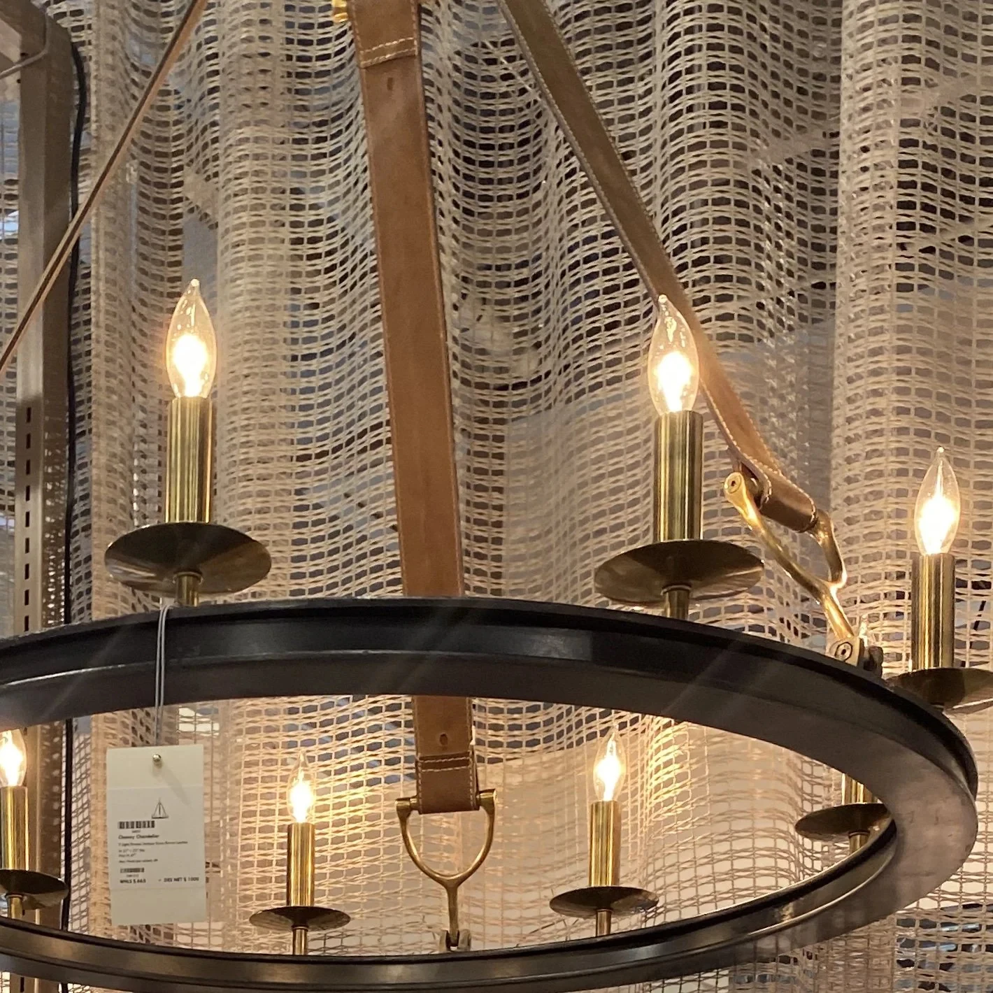 Art Deco Brown Black Artificial Leather Chandeliers Ktichen Island Table Lighting E12 Bulb For Hall Parlor Dining Room Bedroom