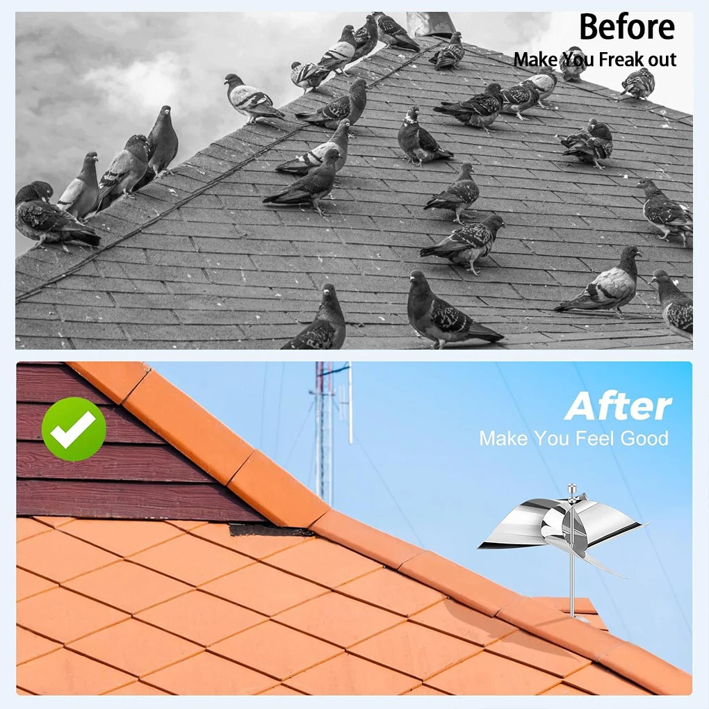 

2pcs Stainless Steel Reflective Bird Deterrents Geese And Pigeons Away Garden All Birds Such As