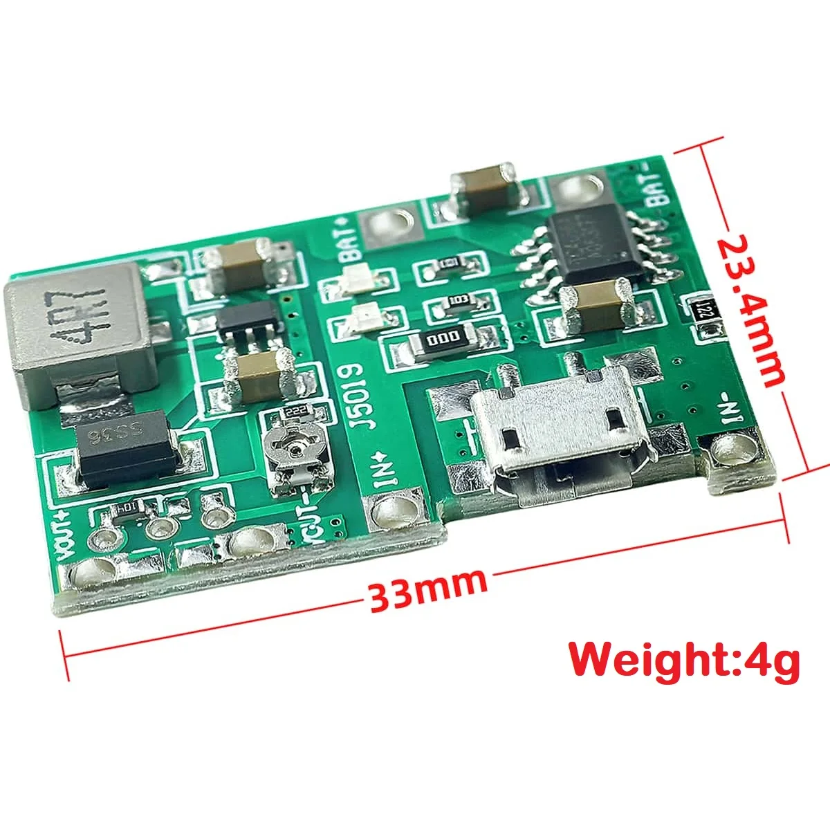 2PCS 3.7V 4.2V to 9V 5V 2A Charge Discharge Integrated Step Up Module Adjustable 18650 Lithium Li-ion Battery Charger Module