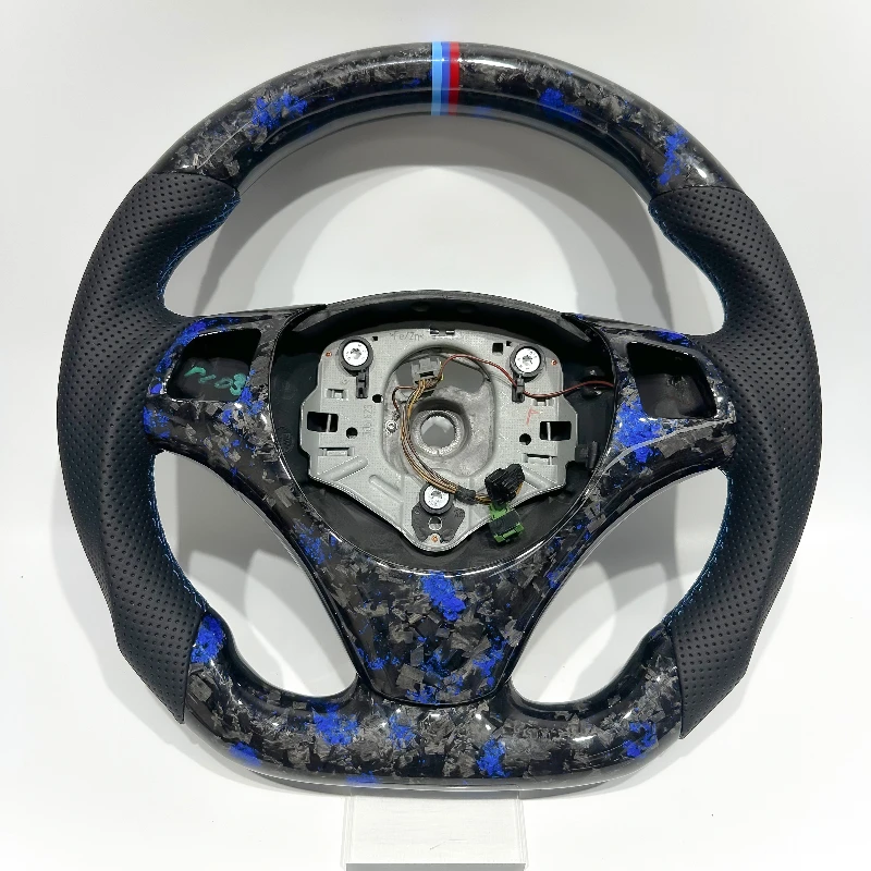 

Синий кованый руль из настоящего углеродного волокна для BMW E92 E90 E84 320i 325i 330i 335i 118i 120i 116i Качественный спортивный индивидуальный стиль