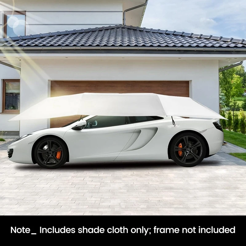 Super Sale Universal Car Cover Tent, Car Shade Canopy Removable Car Waterproof Sun-Proof Umbrella 13.78 X 6.89FT Silver Grey