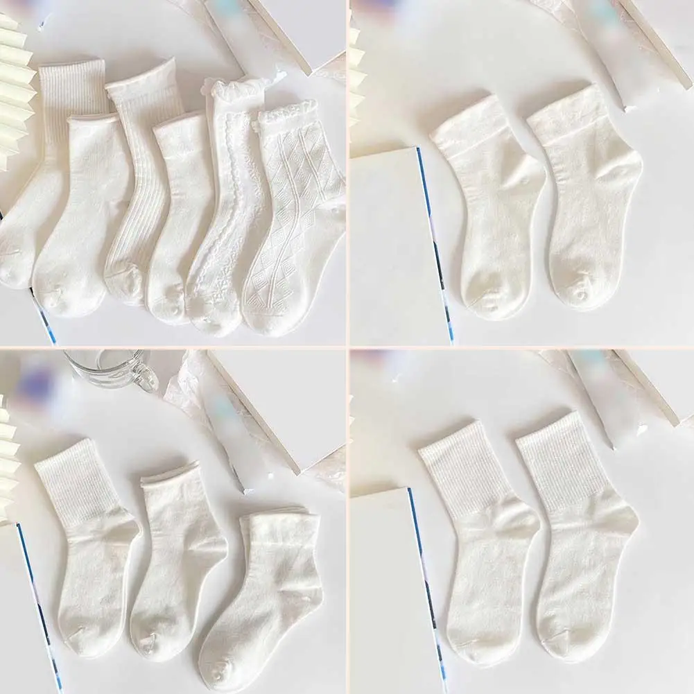 

Cute Socks For Women Japanese Style Ruffle Cotton Sock Breathable Comfortable Casual Girls Solid Short Socks