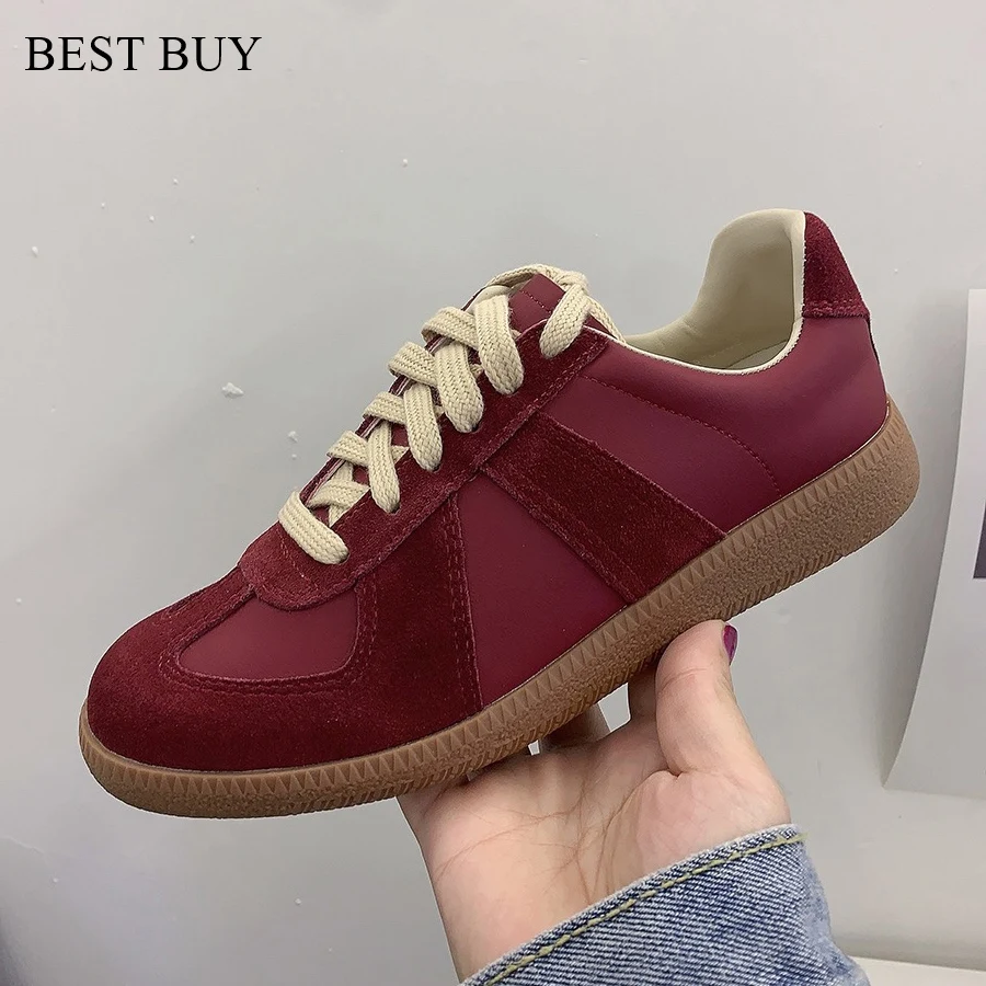 

New popular German training shoes for women's sports casual flat bottomed niche retro leather designer shoes mocasines loafers