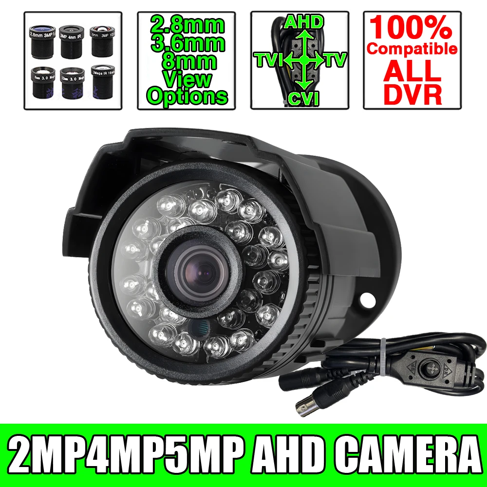 

ALL DVR Compatible CVBS/TVI/CVI AHD Camera 4in1 1080P 4MP 5MP 8MP 4K Ultra HD Mini Waterproof IP66 Outdoor With Bracket OSD Menu