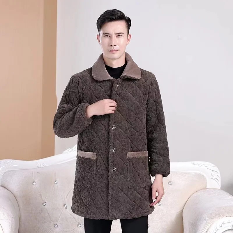 Мужское зимнее хлопковое пальто Thiened Fce на подкладке, устойчивое к Dir, кухонная рабочая одежда, футболка, многослойное платье Thi, отложное платье...