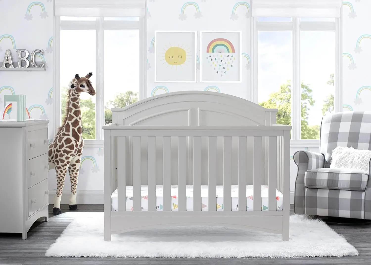 Culla convertibile per bambini Perry 6 in 1 - Certificato Greenguard Gold, Grigio Moonstruck