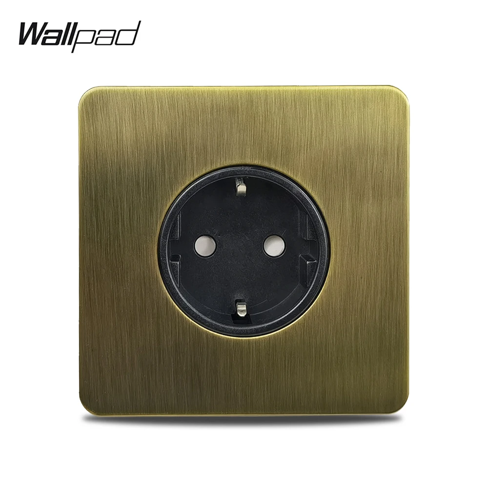 Antiek bronzen stalen plaat wandschakelaar retro schakelaar, 2-weg dimmer 1-4 gangen, EU-standaard stopcontact