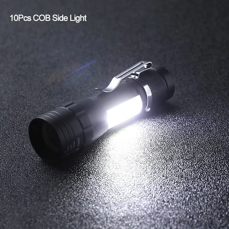 Mini USB Rechargeable LED Flashlight Small Portable Long Range Zoom Torch Lamp with Clip Strong Light Outdoor Camping Lights