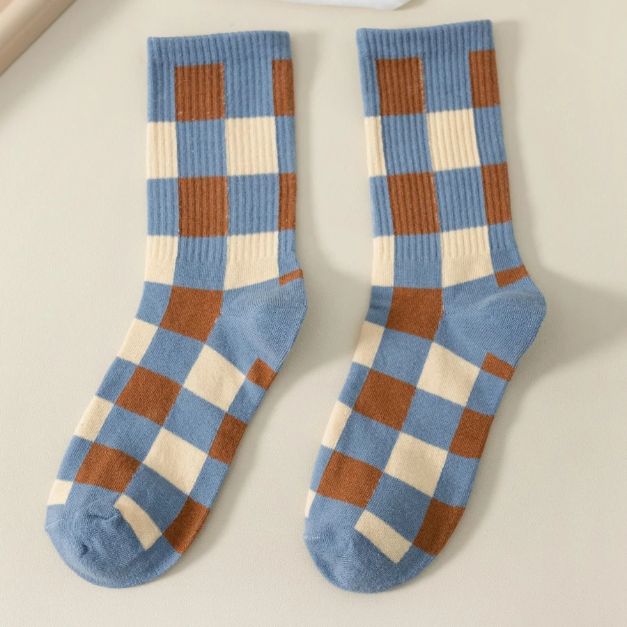 5 أزواج من الجوارب ذات الألوان الصلبة للجنسين للخريف والشتاء على طراز الكلية، دافئة ومريحة، ملابس غير رسمية #5