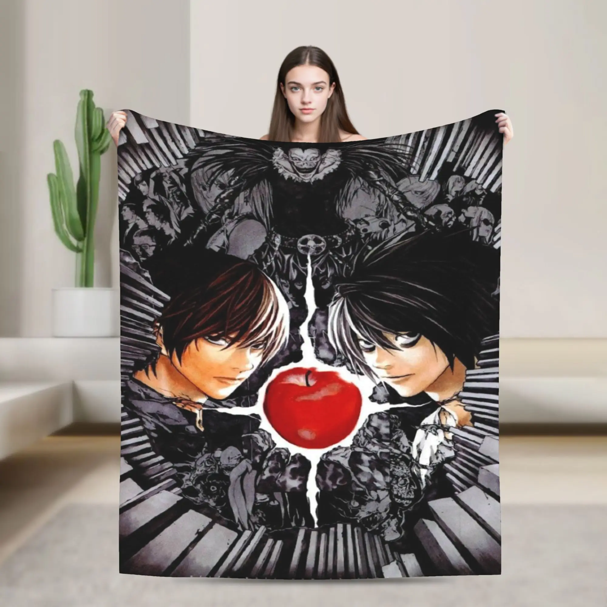 Funny deaths notes anime catoon Blankets Lightweight Thin Flannel  Comfortable Throw Blanket Machine Washable