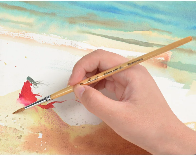 1Pcs Russische Weiße Nächte Sonnet Nerz Mix Haar Malerei Pinsel Haken Linie Stift für Wasser Farbe Malerei Zeichnung Schule kunst Liefert – Detail 10