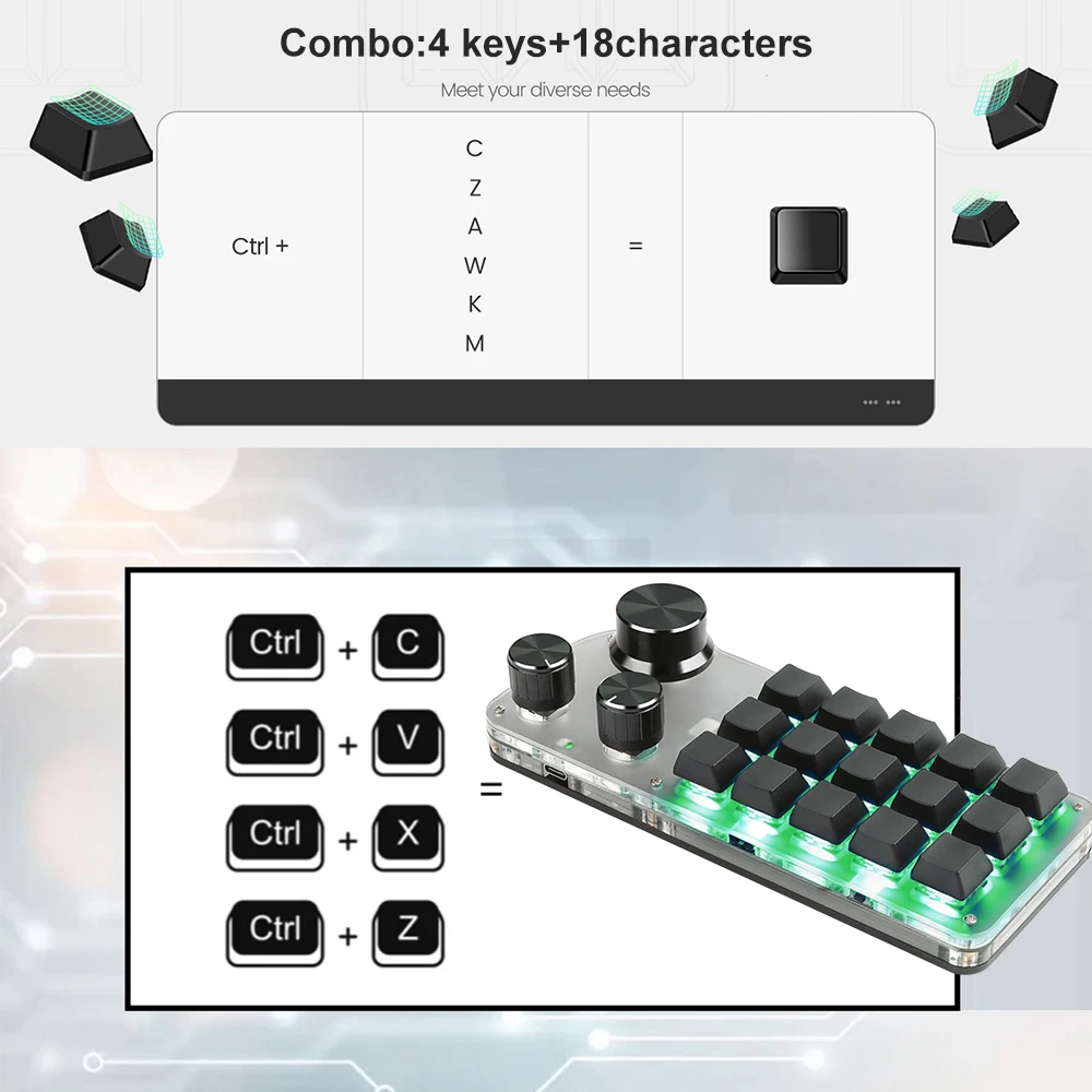 Programming Macro Custom Keyboard 2.4G/Bluetooth/USB 3 Mode RGB Mechanical Keyboard Gaming DIY Hot-swap Keypad For PS Lr An Xd