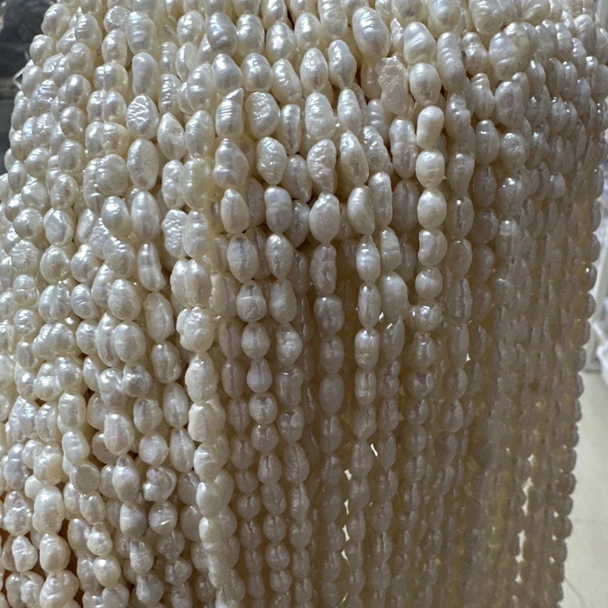 4.5-5.5mm 바로크 천연 담수 진주 불규칙 반제품 비즈, 쥬얼리 제작 DIY 목걸이 팔찌 액세서리용