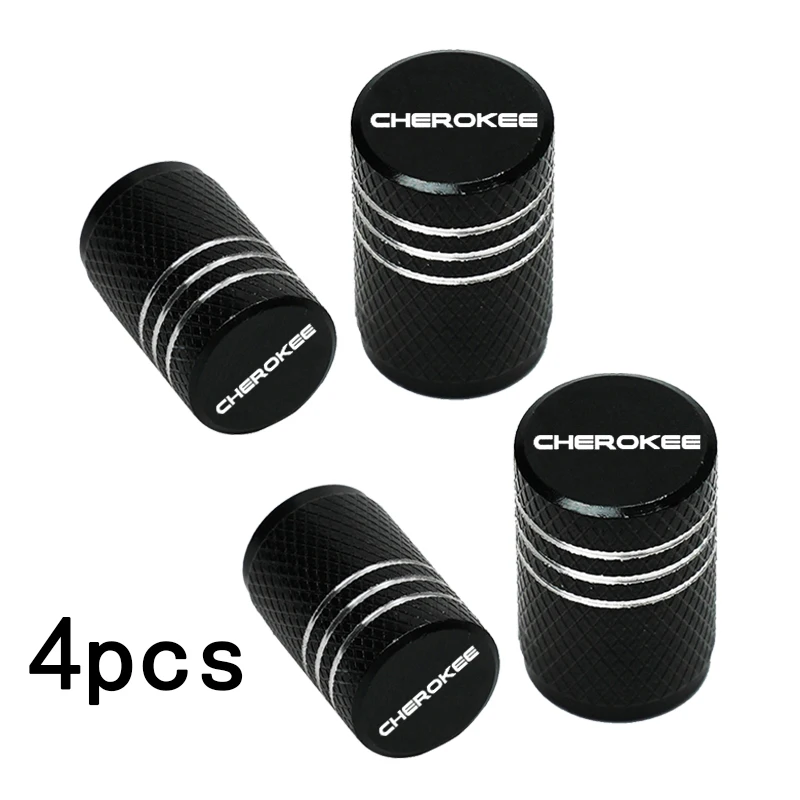 4pcs Car Wheel Tire Valve Caps Tyre Stem Covers Airdust Waterproof For Jeep Cherokee WK WK2 WJ WG KL Accessories