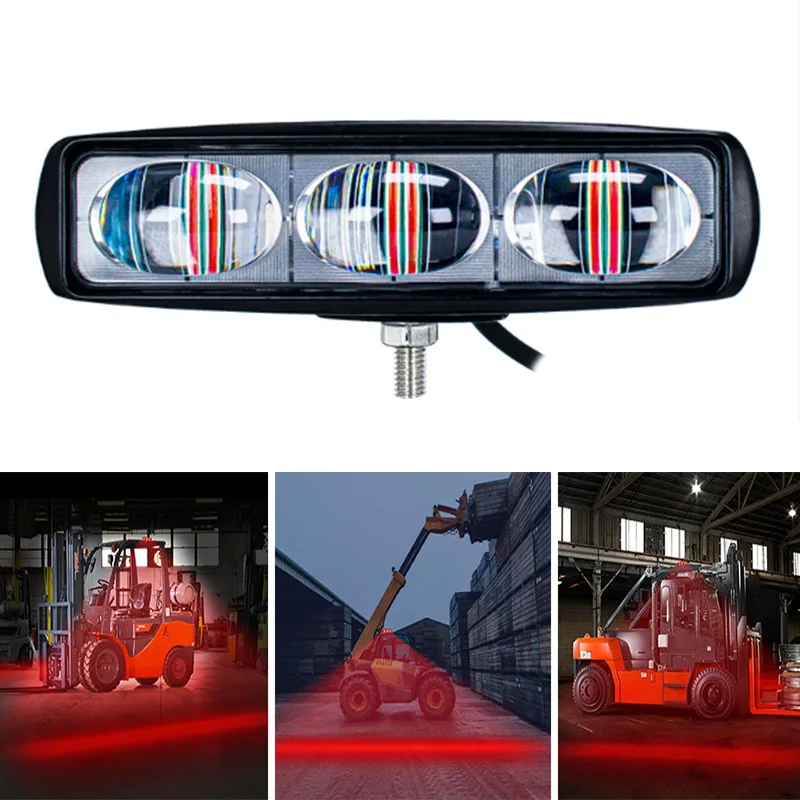 30W High Brightness Forklift Warning Light 12-80V Super Focus Red Line Straight Beam Safety Light for Danger Zone Forktruck