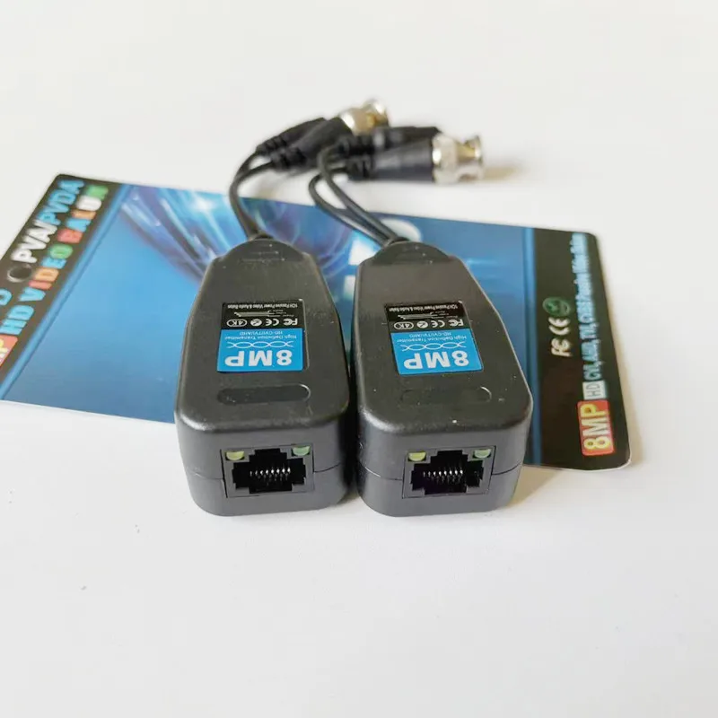 2 في 1 BNC إلى RJ45 HD فيديو قوة Balun جهاز الإرسال والاستقبال إلى CAT5e 6 موصل 3 في 1 زوج ملتوي لكاميرا AHD/CVI/TVI/CVBS