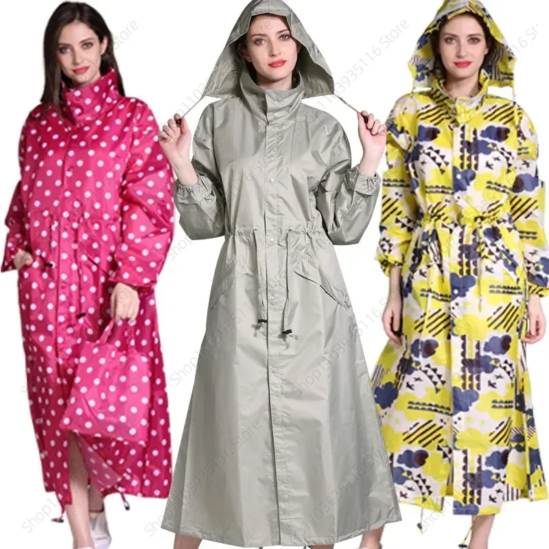 

New Fashion Lengthen Men And Women Raincoat Thin Poncho Ladies Waterproof Long Breathable Rain Jacket Adults Raincoats