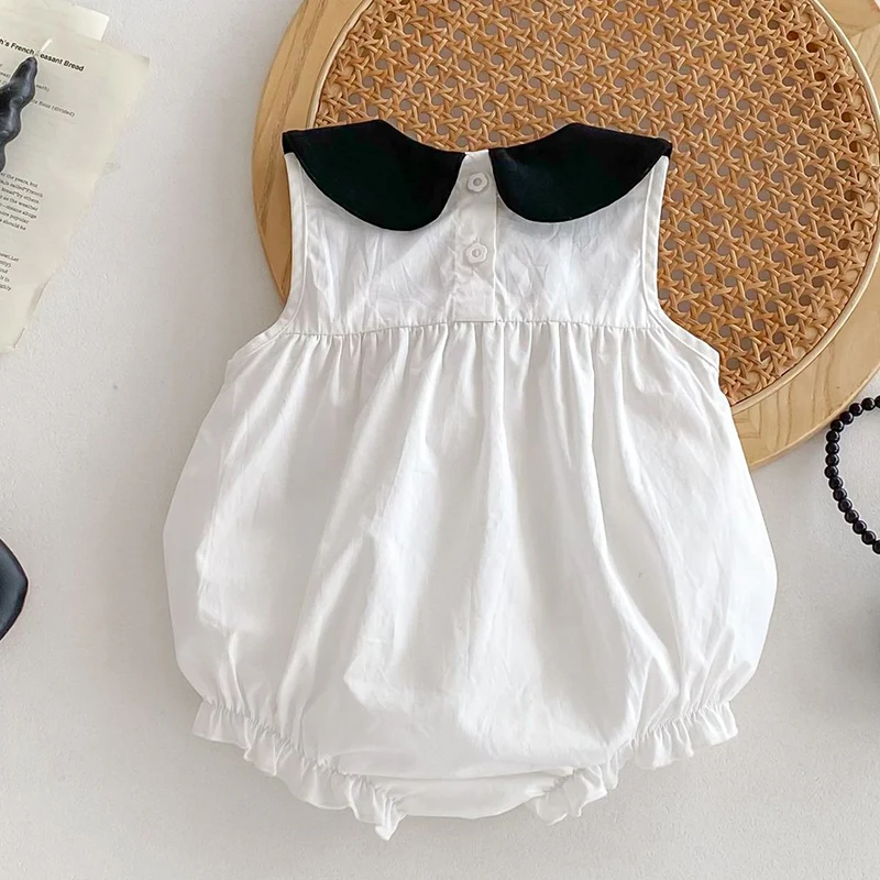 Baby Summer Clothes Cute Bodysuit Newborn Baby Girl Romper Baby Girl Clothing Cotton Embroidery Bow Toddler Baby Girls Jumpsuit