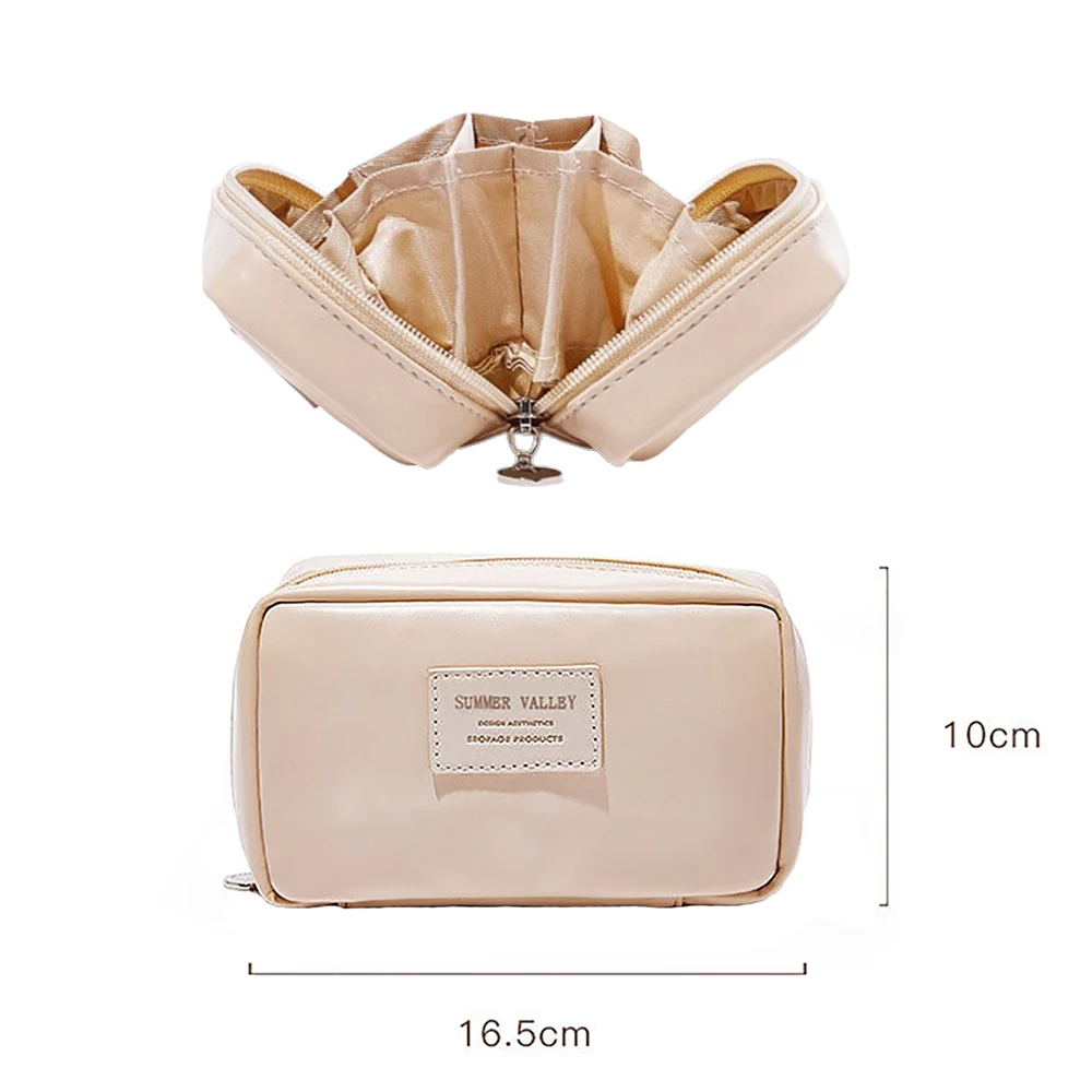 Large-capacity Makeup Bag PU Leather Portable Travel Wash Cosmetic Bag Toiletries Organizer Female Storage Handheld Box 2023 New