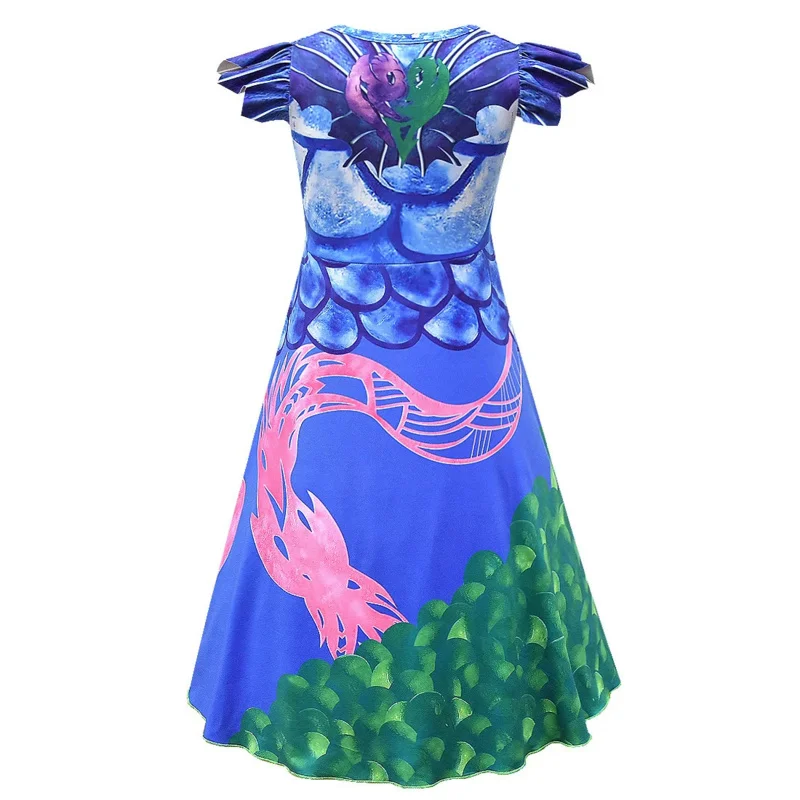 Kinder D-Descendants 3 Kostüm für Mädchen Evie Mal Cosplay Kostüm Kind Fantasia Halloween Kleidung Perücke Geburtstag Party Kostüm