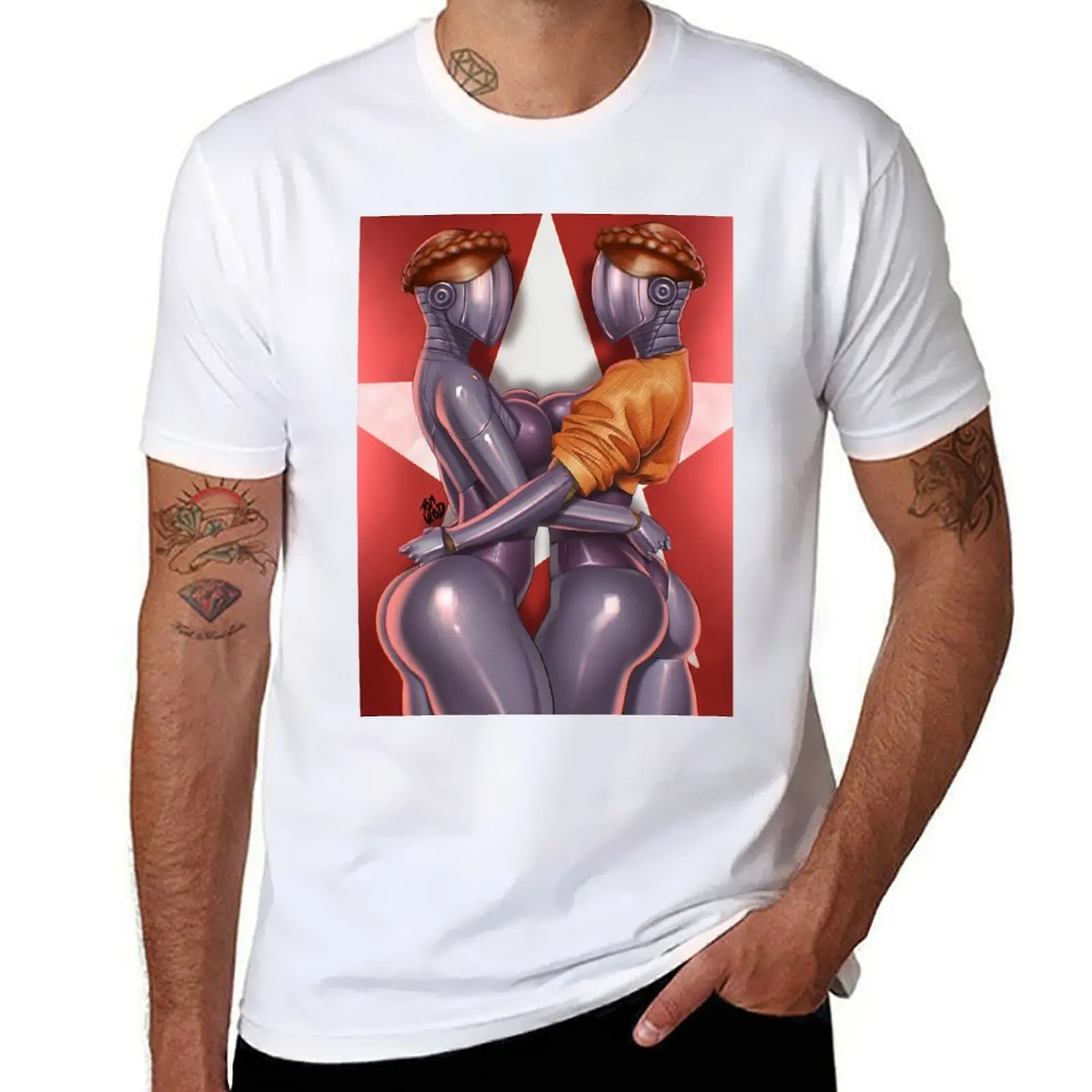 

Humanoid robots - twins. T-Shirt funny t shirts man t shirts with prints anime tshirt T-Shirt