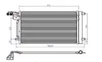 Air conditioning radiator for CVW608016 (condenser) POLO 1.4i/1,6TDI 09- (615 × 16)