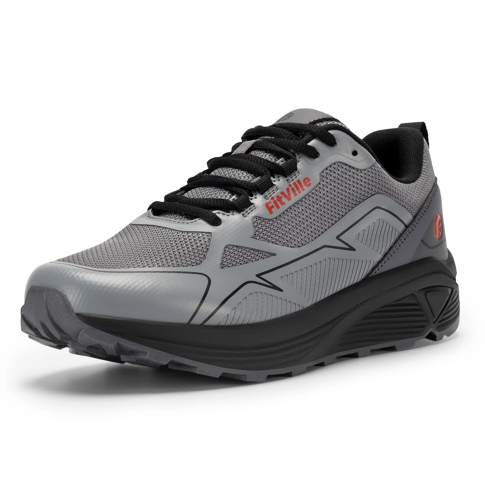 FitVille Non-Slip Trail Running Shoes Men's Sneakers Extra Wide Lightweight for Male Swollen Feet Arch Support Pain Relief