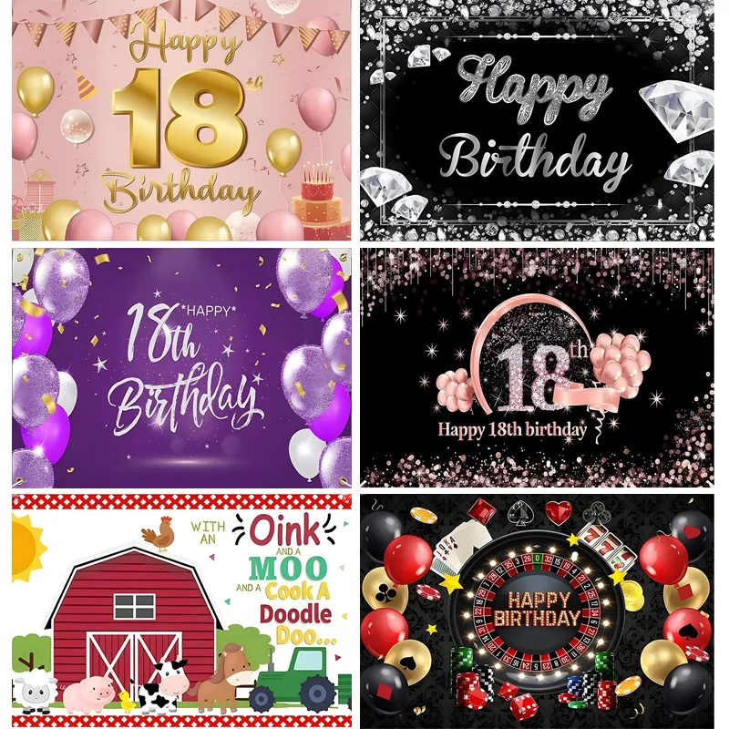 

Happy Birthday Party Decoration Digital Photography Backdrops Props Kids Childen Colorful Balloons Photo Studio Background AY-02