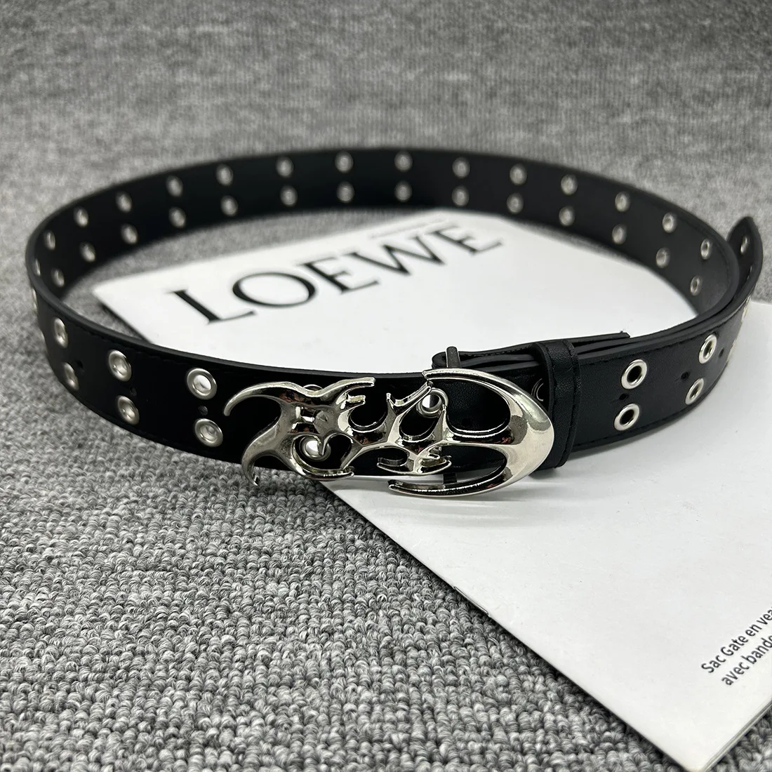 fashion Gothic Vintage Geometric Silver Metal Buckle Y2k Belt Leather Diesel Women's Belt Luxury Designer Jeans Dress Accessorie