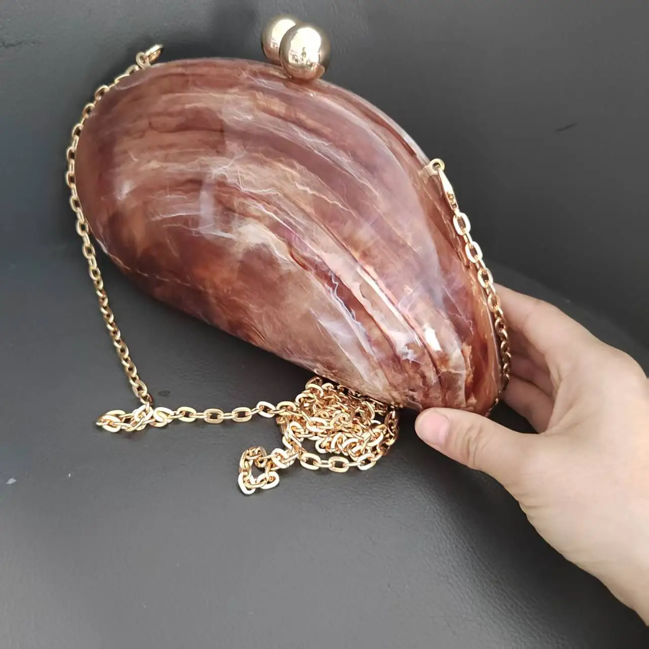 2025 الربيع الصيف الرخام طباعة الاكريليك مخلب محفظة حقيبة مساء حقيبة الزفاف