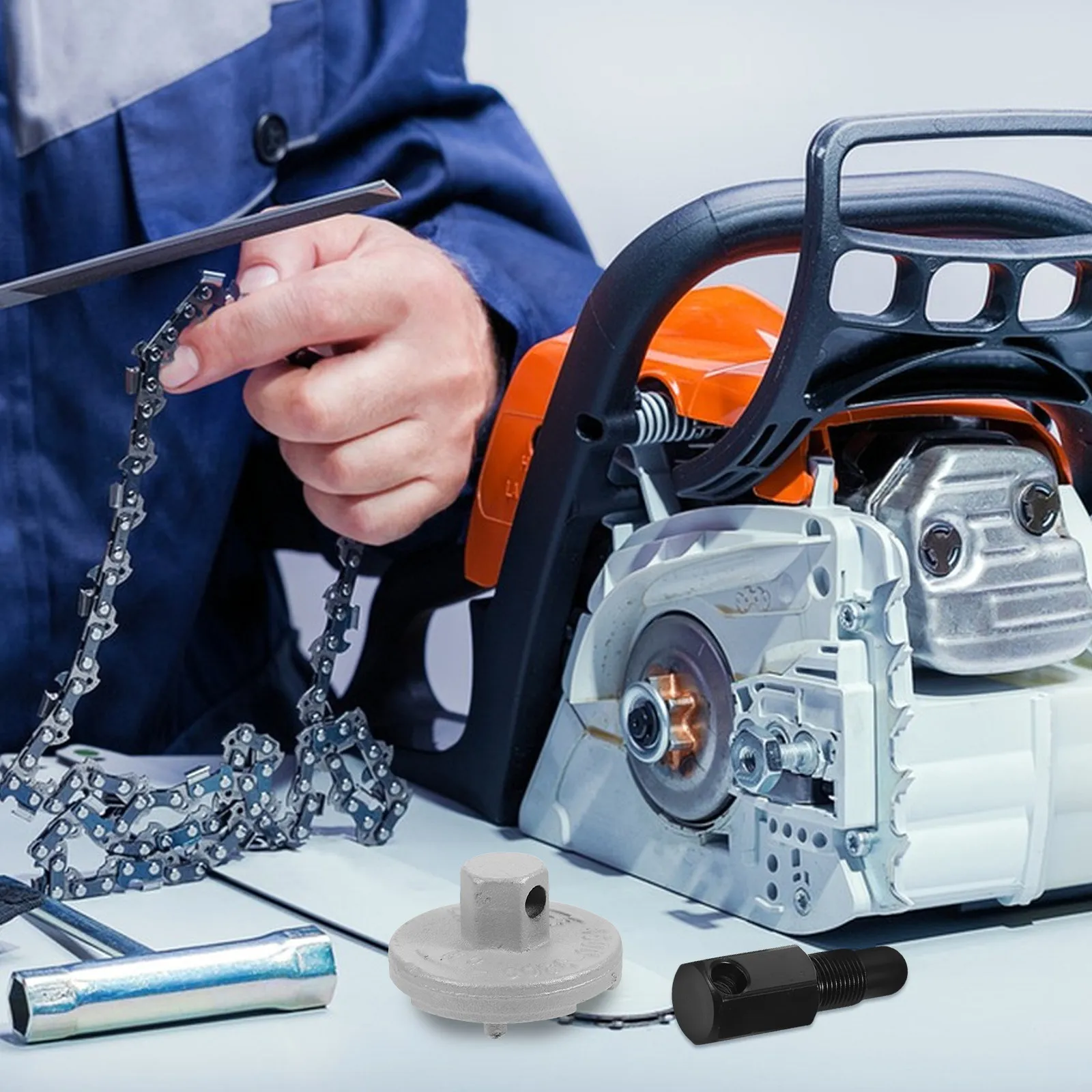 

1Set Chainsaw Clutch Disassembly Tool Kit Piston Stop Removal Repair Maintenance Chainsaw Clutch Extractor Equipment