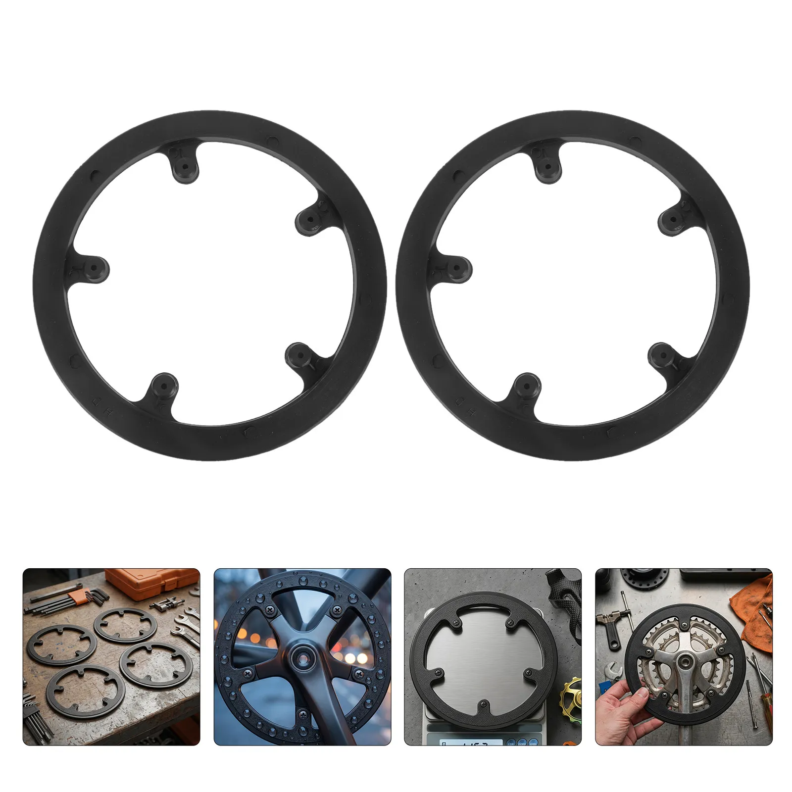 4pcs Mountain Bicycle Sprocket Protective Cover Bike Chain Guard Plastic Chainwheel Protector Drivetrain Protection Components