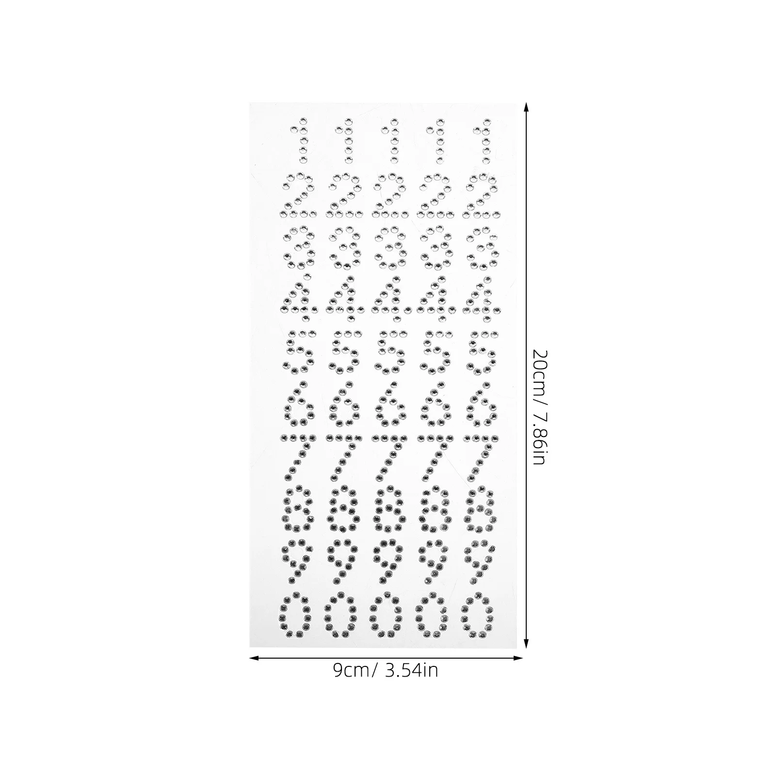 4-vellen diamanten strass letter- en nummerstickers acryl zelfklevend voor doe-het-zelf wenskaarten decoratie