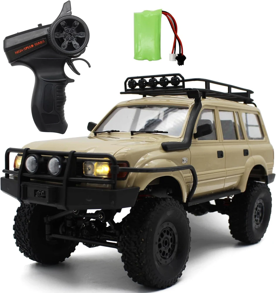 

WPL C54-1 1:16 Remote Control Truck 2.4GHZ 4WD RC Rock Crawler Off Road Vehicle With Snorkel Hood And Luggage Rack For Boys Girl