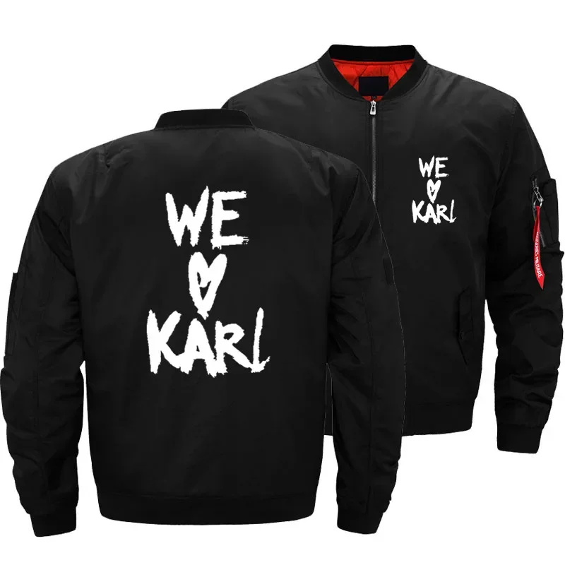 

We Love Karls Men's Bomber Jackets Zipper Ma-1 Flight Pilot Air Male Military Motorcycle Race Coats Jacket Parkas Plus Size 4XL